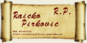 Raičko Pirković vizit kartica